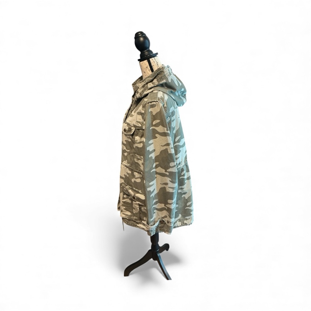 Apt 9 Jacket Women's Small Green Camouflage Hooded Full Zip Up XL - Picture 2 of 6